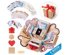 WONDER BOX Überraschungsbox – Kreative DIY Foto Geschenk Box – Explosionsbox Bilder Kiste - Das Besondere Geschenk für Geburtstag, Hochzeit, Verlobung, Jahrestag – Faltendes Fotoalbum (Bunt)