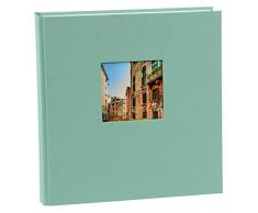 Goldbuch Fotoalbum mit Fensterausschnitt, Bella Vista Trend, 30 x 31 cm, 60 weiße Seiten mit Pergamin-Trennblättern, Leinen, Aqua, 27507