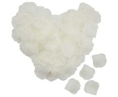 Lawei 4000 Stück Rosenblätter Seide Rosenblüte Rosen Blätter Blüten Kunstblumen für Hochzeit Geburt Taufe Valentinstag Geburtstag Party, Weiß