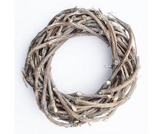 creativ home NATURHOLZ- DEKOKRANZ- Basic ca 25 cm. Holz Kranz weiß gekalkt Shabby chic.