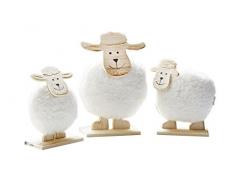HEITMANN DECO Schaf-Familie aus Holz - Holzfiguren, Dekofiguren - Ostern, Frühling - 3er Set
