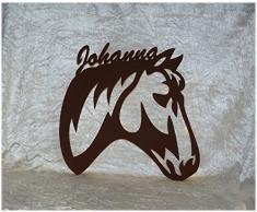 3D Holz Design Motiv Elektronik Lampe Pferde-Kopf Deko-Ration Horse Pferd Geschenk-e mit Name-n für Frauen Mädchen Kind-er Junge-n Frau Zimmer-Einrichtung Kinder-Geburtstag