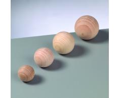 bastelkoerble® Holzkugeln Rohholzkugeln in Natur nicht gebohrt 35mm x 5 Stück.