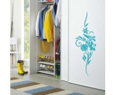 WANDTATTOO / Wandaufkleber f275 wunderschöner Blumenstrauß 80x26 cm - türkis