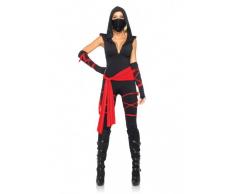 LEG AVENUE 85087 - 5TL. Tödliches Ninja Kostüm, Größe S, schwarz, Damen Karneval Fasching