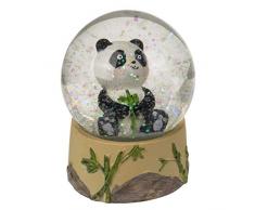 Schüttelkugel Sitzender Panda, zufällige Auswahl aus 4 ähnlichen Motiven, Maße (H x B): 8,5 x 6,5 cm, Material: Polyresin, Glas, Glitzerkugel/Schneekugel als hübsche Dekofigur für Schreibtisch & Co