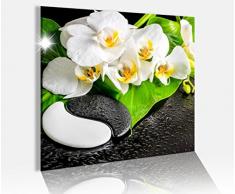 Acrylglasbild 50x50cm Wellness Yin Yang Orchidee Feng Shui Glasbild Bilder Acrylglas Acrylglasbilder Wandbild 14C581, Acrylglas Größe3:50cmx50cm