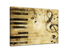 Bilderdepot24 Kunstdruck - Grunge Musik - Bild auf Leinwand - 70 x 50 cm - Leinwandbilder - Bilder als Leinwanddruck - Wandbild Urban & Graphic - stilvolle Komposition mit Musikelementen
