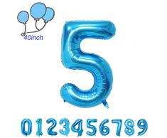 JIASHA Aufblasbar Helium Folienballon 40 Zoll- Folienballons Folienballon in Süßigkeiten Blau für Geburtstag, Hochzeit , Jubiläum oder Abschluss Geschenk (5)