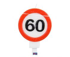 Folat Zahlenkerze * Verkehrsschild Zahl 60 * // Verkehrszeichen Geburtstagsk