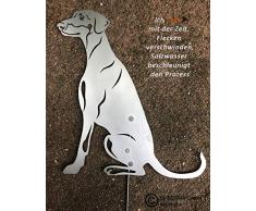 Dobermann Gartenfigur höhe 30 cm (50 cm mit Spieß), Edelrost Hund, Rostfigur, Rost Figur