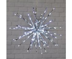 XMASKING Silberner Twigball Ø 45 cm, 160 LEDs kaltweiß, Blitzlicht-Effekt, Weihnachtsdeko, Weihnachtsstern, Weihnachtsbeleuchtung, Lichterball