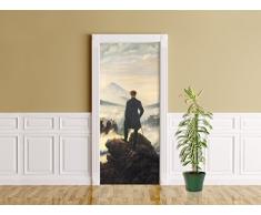 Türaufkleber Caspar David Friedrich - Alte Meister - Der Wanderer über dem Nebelmeer - Kunst - Reproduktion - Künstler - Werk - Aufkleber - Türbild - Türfolie - Bild für Tür - Romantik