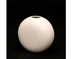 HEJO Design Keramik Kugelvase flach Weiß 11 x 7 x 11 cm