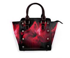 BROWCIN Flower Red Floral Spring Naturlandschaft Romantisches modernes Thema 3D-Kunstdruck Abnehmbare mode trend damen handtasche umhängetasche umhängetasche