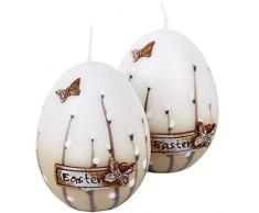 holzalbum 2 Stück LED Osterkerzen Eierkerzen Osterdekoration Ostern Eierkerzen Wachs Kerze