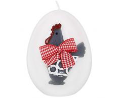 holzalbum Ei Osterkerze Osterhenne aus Wachs Ø 7cm Ostermotiv Osternest Eierkerze Wachs