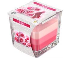 Duftkerze im eckigen Glas mit 32 Stunden Brenndauer ! (Duft:Rose)