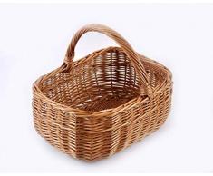 PM24 Korb Rattankorb Weidenkorb Einkaufskorb Picknickkorb Stabiler Tragekorb aus Rattan K1-014