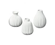 3er-Set Vasen Esko Porzellan weiß