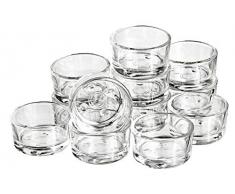 12 Teelicht-Gläser Glas weiß klar ca. Ø 4,5cm Höhe 2,4cm Teelichthalter