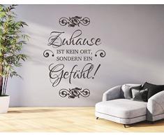 tjapalo® dGR-pkm58 Wandtattoo Wohnzimmer Flur Aufkleber Wandaufkleber Wandtatoo Spruch Zuhause ist kein Ort sondern ein Gefühl (H100 x B58 cm)