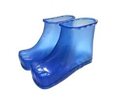 Christm Weihnachtsstiefel Fußbad Massage-Stiefel Spa Haushalt Entspannung Eimer Stiefel Fußpflege Heißkompresse Schuhe, blau, 16.5cm