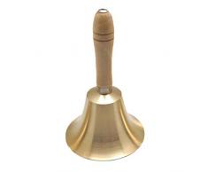 STOBOK Metallhandklingel Tischklingel mit Holzgriff 8 cm Durchmesser golden