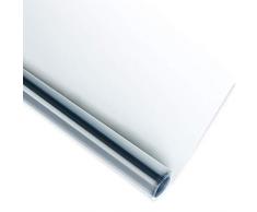 Homein Sonnenschutzfolie Selbstklebend Helles Silber 76 x 300 cm, Spiegelfolie Sonnenschutz Hitzeschutz UV Schutzfolie Durchsichtige Verdunkelungsfolie Tönungsfolie Verspiegelte Silberfolie
