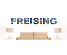 Wandtattoo farbige Wandschrift Städtename Freising mit Sehenswürdigkeiten 80 x 11 cm Länge
