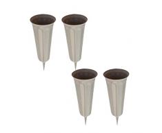 B Blesiya 4 Stück Grabvasen Blumenvasen mit Erdspieß