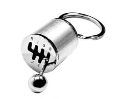 Hacoly Schlüsselanhänger Schlüsselring Anhänger Edelstahl Legierung Schlüsselbund Dekofigur Mode Schlüsselringen Persönlichkeit Keychain Auto 6 Gang Getriebe Gangschaltung Schlüsselhalter - Silber