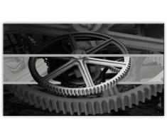 Bilder Zahnrad Technik Bild auf Leinwand 1-Teilig: 80x45 cm Schwarz-Weiss
