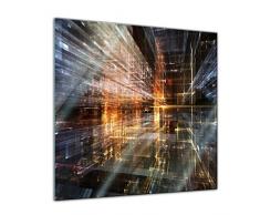 Bilderdepot24 Glasbild Abstrakte Kunst LVI 50x50 cm - Deko Glas - brilliante Farben, inkl. Aufhängung