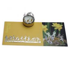 13gramm Ostern Windlicht Schattenspiel Geschenk, 3D Edelstahl Aufsatz für Kerze inkl. Karte