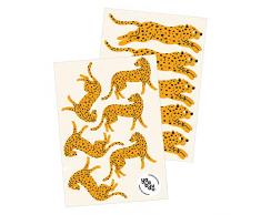 Y016 Geparden Leopard Wandtattoo Wandsticker Aufkleber für Kinderzimmer Babyzimmer Afrika Savanne Katze Raubkatze (Orange)