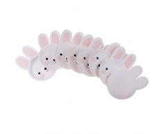 SM SunniMix 8pcs Hasen Pappteller Set für Kindergeburtstag Taufe und Kinderparty