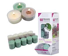 Smart-Planet® Kerzen Ambiente - 60 Stück Duft Teelichter Teelicht Set im Spender Harmony - transparente Hülle - 4 Stunden Lange Brenndauer