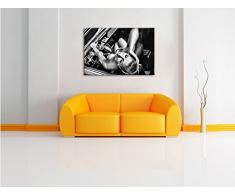 Monocrome, Rockabilly, Retro Style, Format: 120x80 auf Leinwand, XXL riesige Bilder fertig gerahmt mit Keilrahmen, Kunstdruck auf Wandbild mit Rahmen, günstiger als Gemälde oder Ölbild, kein Poster oder Plakat