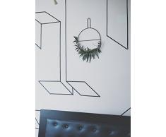 anaan Circle Design Wandkranz Metall Ring Eukalyptuskranz Kranz Handtuchhalter & Zeitschriftenhalter schwarz Wanddeko Türdeko (S Φ30*40cm)