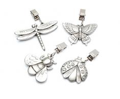 KitchenCraft KCTCGAR Solide Tischdeckengewichte schwerer Zinn Garten-Stil 4 Stück im Karton