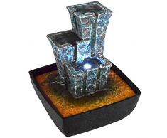 Agora-Tec® Wasserspiel & Zimmerbrunnen Stonehenge mit tempelartig angeordneten Felssteinen mit LED Beleuchtung, sehr angenehmer leiser Wasserlauf 21 cm hoch