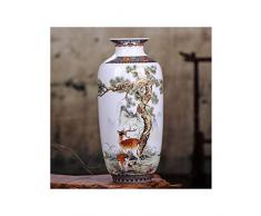 Lou Chapman Traditionelle Chinesische Weinlese Tabletop Blumenvase Blumenschmuck Dekoration Keramik Weiß Porzellanvase Crafts, Rot