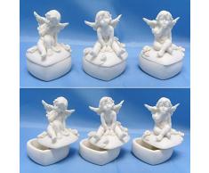 Féeries et merveilles Engelsfigur, Schmuckkästchen mit Engelsflügeln, 3 Stück – HT 8 x 5,5 cm, Engelsfigur