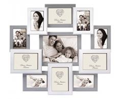 Unbekannt Rouen Bilderrahmen aus Holz Grau Weiß für 11 Fotos Foto Collage Rahmen Galerie