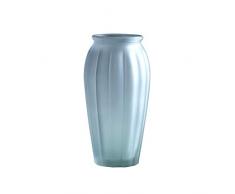 Kkwd Vase Glasvase, Milchglas Transluzent Glas Blumenvasen Dekor Esstisch Mittelstücke Geschenke für Die Hochzeit Einweihungsparty 7,5x20cm (Color : Blue-2)