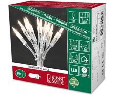 Konstsmide 6300-123 LED Minilichterkette / für Innen (IP20) 230V Innen / One String / mit Schalter / 10 warm weiÃe Dioden / transparentes Kabel