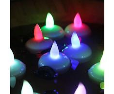 12er Set wasserdichte schwimmende Kerzen, Kerzen für draußen, RGB Multi-Farbwechsel LED Teelicht für Hochzeit und Partyutomatisch Farbwechsel Licht