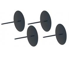 ARTECSIS 4 Kerzenhalter für Adventskranz Kerzenteller Adventskerzenhalter schwarz Durchmesser 10cm