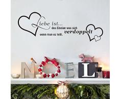 ufengke® Liebe ist das Einzige Spruch Zitat Wandsticker, Wohnzimmer Schlafzimmer Entfernbare Wandtattoos Wandbilder